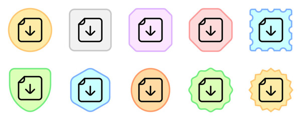Editable vector download file icon. Part of a big icon set family. Perfect for web and app interfaces, presentations, infographics, etc