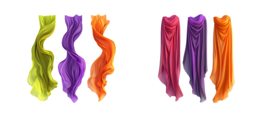 Elegant Textured Drapes on Transparent Background