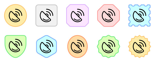 Vector signal dish, volume icon. Black, white background. Perfect for app and web interfaces, infographics, presentations, marketing, etc.