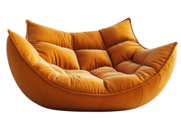 Cozy orange bean bag chair perfect for relaxation