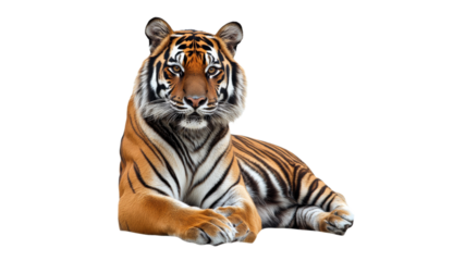 Tiger resting calmly in a serene environment