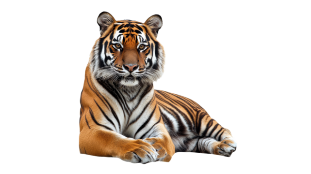 Tiger resting calmly in a serene environment