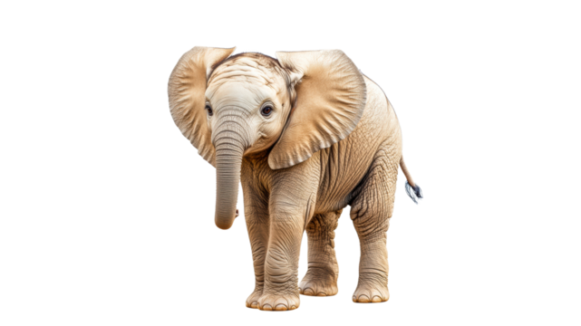 Young elephant playing in a grassy field