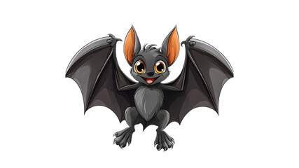 Cute cartoon bat character with large wings