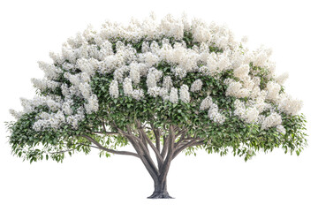 Beautiful flowering tree with lush green foliage and white blossoms