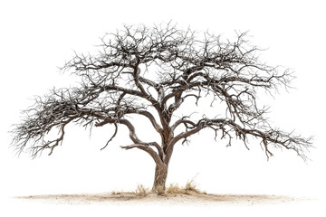 Fototapeta premium Detailed View of an Artistic Bare Tree with Intricate Branch Structure