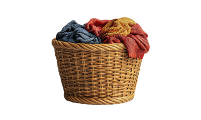Laundry basket with colorful clothes