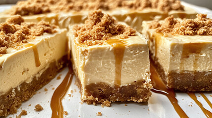 Delicious Creamy Biscoff Cheesecake Bars With Cookie Butter Swirl