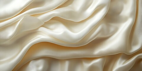 Obraz premium Smooth Cream Silk Fabric Drape