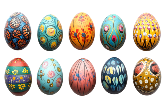 Decorative eggs in a vibrant pattern