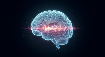 Translucent Brain:  Neural Waves in Serene Blue Light