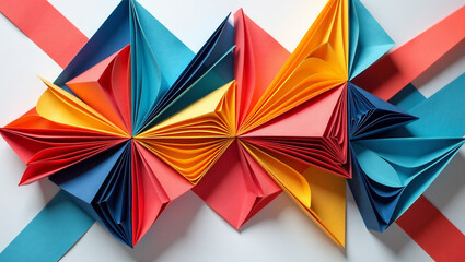 Geometric Paper Quilling Pattern &ndash; A striking paper quilling piece that combines geometric shapes and patterns through precisely rolled paper strips arranged in a bold, modern design.