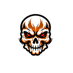 Fototapeta premium skull Vintage Flaming Skull Illustration for Logo and Graphic Design
