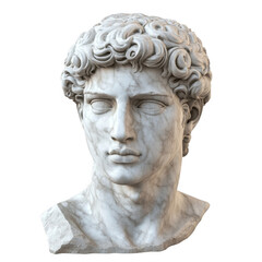 Marble Sculpture of an Ancient Greek Youth with Curly Hair