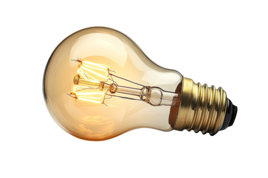 Vintage light bulb with warm glow