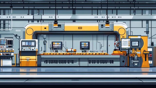 High-tech manufacturing facility with advanced machinery and efficient workflow in a modern industrial setting