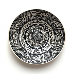 Obraz premium Ornate black and white patterned serving dish