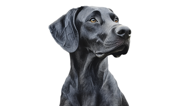 Detailed portrait of a black labrador retriever