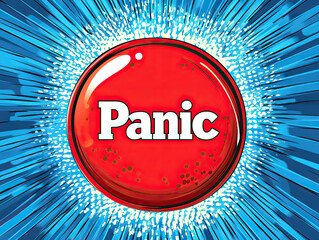 A red Panic button as a pop art vector illustration