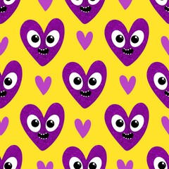 Valentine hearts seamless 14 February love pattern for wrapping paper