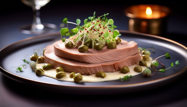Fleisch mit Kapernsosse