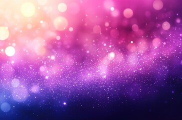 Obraz premium Colorful abstract background with glowing bokeh lights and sparkles in shades of pink, purple, and blue for dreamy and festive designs