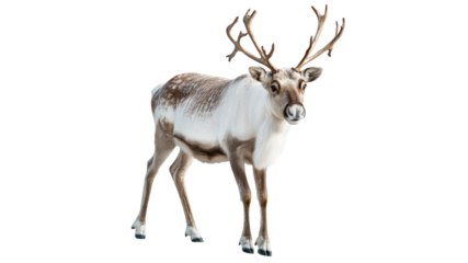 Reindeer in snowy winter scene