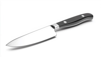 Ultra-realistic image of a stainless steel butter knife with a polished blade, isolated on a white background
