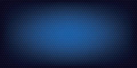 Dark blue abstract wide horizontal banner with hexagonal carbon fiber grid and glowing blue stripes
