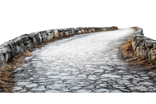 Stone path through nature at sunset