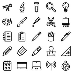 Fototapeta premium Creative and Scientific Exploration icon set