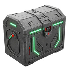 antastic high-tech treasure chest for treasures and ammunition on a transparent background