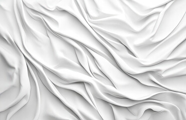 Obraz premium A close-up of smooth, white fabric with intricate folds and drapes.