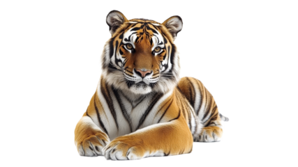 Majestic tiger resting gracefully in natural pose