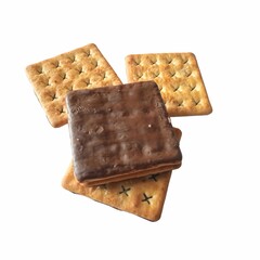 chocolate cookies isolated on white