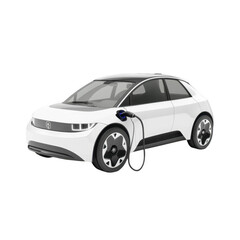 Fototapeta premium Modern Electric Car Charging with Plug in Clean Energy Technology