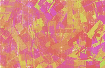 Pink and yellow cubic image backdrop 