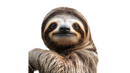 Sloth smiling at the camera in bright light