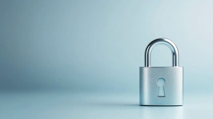 Naklejka premium Silver Padlock on a Blue Background with a Soft Focus for Security and Protection Concepts