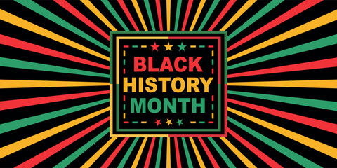 African American Black history month background. Celebrated February in united state and Canada. Juneteenth Independence Day banner poster in yellow, green and red colors Vector illustration.