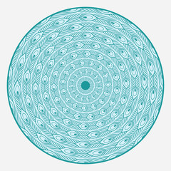 Circular Peacock Pattern EPS Vector