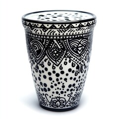 Ornate Vessel Filled With Dark Boba Pearls In Milk