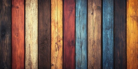 Naklejka premium Multicolored Wooden Planks Background