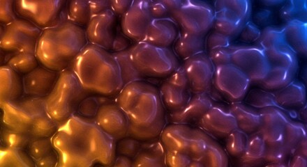 Abstract Shiny 3D Render Gradient Purple Orange Blob Texture Background