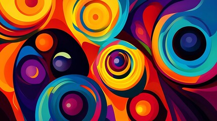 Fototapeta premium Abstract colorful circles and shapes design background. Possible use Graphic design element