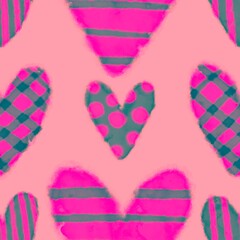 Valentine hearts seamless 14 February love pattern for wrapping paper