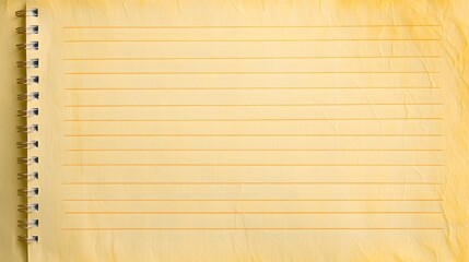 Yellow Lined Notebook Sheet Lying Open Ready For Writing