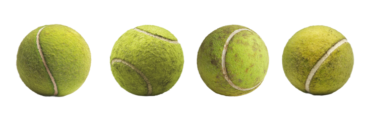 Realistic Tennis Balls on Transparent Background