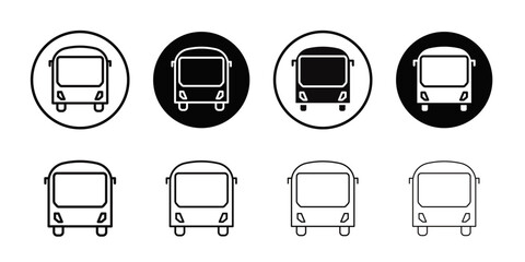 Bus icon Thin line flat illustration