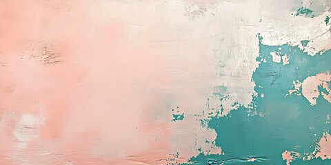 Obraz premium Abstract painting with pink and teal colors